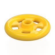 Деталь LEGO Plate Special Round 1 x 1 Stud with 3 x 3 Ring Around, Желтый