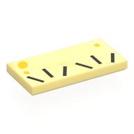 Деталь LEGO Плитка 2 x 4, с рисунком, Ярко-светло-желтый