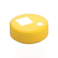 Деталь LEGO FLAT TILE 1X1, ROUND Eye print, Желтый