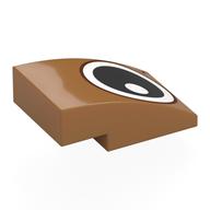Деталь LEGO Brick Curved 3 x 2 No Studs with Right Eye Print, Средне-темный телесный