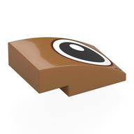 Деталь LEGO Brick Curved 3 x 2 No Studs with Left Eye Print, Средне-темный телесный