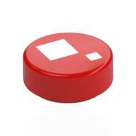 Деталь LEGO FLAT TILE 1X1, ROUND Eye print, Красный