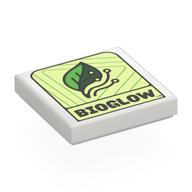 Деталь LEGO Tile 2 x 2 with BIOGLOW Logo print, Белый