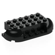 Деталь LEGO Brick Curved 4 x 8 with Rounded Ends, 1 x 4 Cutout in Front, Two 1 x 2 Cutouts in Back, Черный