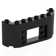 Деталь LEGO Panel 2 x 8 x 3 with Curved Sides, Черный