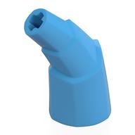 Деталь LEGO Animal Body Part, Horn Stacked 45 deg. with Axle Connectors, Средне-голубой
