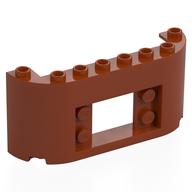 Деталь LEGO Panel 2 x 8 x 3 with Curved Sides, Темно-оранжевый