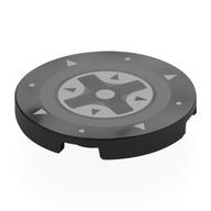 Tile Round 3 x 3 with Light Bluish Grey/Dark Bluish Grey SEGA Control Button print