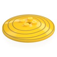 Деталь LEGO Dish 6 x 6 Inverted (Radar) with Gold print, Желтый
