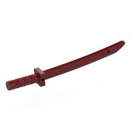 Деталь LEGO Weapon Sword / Katana / Shamshir with Capped Pommel [Square Guard], Темно-красный