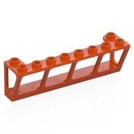 Деталь LEGO Window 2 x 8 x 2 Boat, Красно-оранжевый