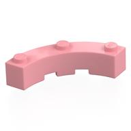 Деталь LEGO Кирпичик круглый угловой дугообразный широкий 4 x 4, с 3 штырьками, Теплый розовый