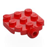 Деталь LEGO Plate Round Corners 3 x 3 with Side Stud, Красный