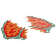 Деталь LEGO Wings, Dragon with Sand Green Spines, Red/Tan Markings Print [Sheet of 2], Цвет не указан/любой