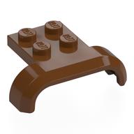 Деталь LEGO Mudguard 3X4, W/ Plate, No. 1, Красно-коричневый