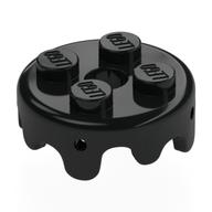 Деталь LEGO Plate Special Round 2 x 2 with Melting Drops on Sides, Черный