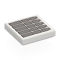 Деталь LEGO Tile 2 x 2 with 5 Silver Arched Windows print, Белый