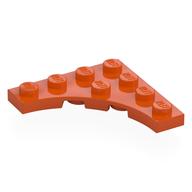 Деталь LEGO Plate Special 4 x 4 with Curved Cutout, Красно-оранжевый