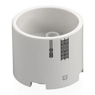 Деталь LEGO Brick Round 3 x 3 x 2 Recessed Center with 2 x 2 Studs and Axle Hole with Space Ship Truss print, Белый