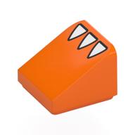 Деталь LEGO Brick Sloped 30° 1 x 1 x 2/3 (Cheese Slope) with White Claws print, Оранжевый