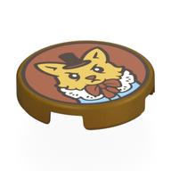 Tile Round 2 x 2 with print