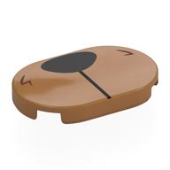 Деталь LEGO Tile Round 2 x 3 with Black Deer Nose, Fur print, Средне-темный телесный