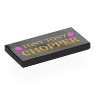 Деталь LEGO Tile 2 x 4 with 'Tony Tony Chopper' Print, Черный