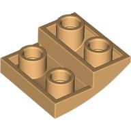 Деталь LEGO Скос изогнутый перевёрнутый 2 x 1, Теплый песочный