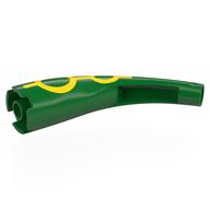 Деталь LEGO Animal / Creature Body Part, Tail / Claw / Horn / Branch / Tentacle, End Section, Large with Yellow Line, Circles print, Зеленый