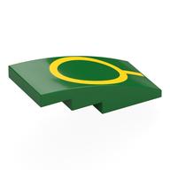 Деталь LEGO Brick Curved 4 x 2 No Studs with Yellow Line and Circle Print, Зеленый