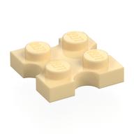Деталь LEGO Plate Special 2 x 2 with Round Cutouts on Sides, Песочный