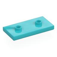 Деталь LEGO Пластина специальная 2 x 4, с пазом и двумя центральными штырьками (джампер), Средне-лазурный