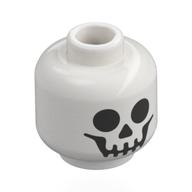 Деталь LEGO Minifig Head Skeleton, Black Skull Face Print, Белый
