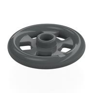 Деталь LEGO Plate Special Round 1 x 1 Stud with 3 x 3 Ring Around, Темный сине-серый