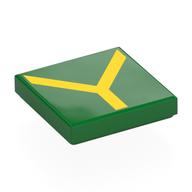 Деталь LEGO Tile 2 x 2 with Yellow 'Y' print, Зеленый