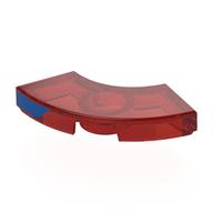 Tile 2 x 2 Curved, Macaroni, Center Anti-Stud with Blue Shape on Side print