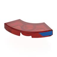Tile 2 x 2 Curved, Macaroni, Center Anti-Stud with Blue Shape on Side print