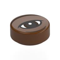 Деталь LEGO Tile Round 1 x 1 with Black Eye print, Красно-коричневый