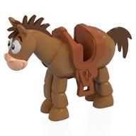 Animal, Horse 'Bullseye' with Tan Face, Dark Orange Saddle, Dark Brown Mane, Tail print