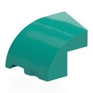 Деталь LEGO Brick Wedged, Curved 3 x 2 x 1 2/3 with Stud Notch Left, Темно-бирюзовый