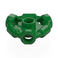 Деталь LEGO Plate Special 1 x 1 with Hole Through Stud, 3 Bars and 3 Bar Holes, Зеленый