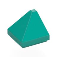 Деталь LEGO Brick Sloped 30° 1 x 1 x 2/3 Double Corner, Темно-бирюзовый