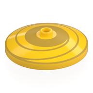 Деталь LEGO Dish 4 x 4 Inverted with Packed Yellow/Orange Dots print, Желтый
