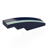 Brick Curved 4 x 1 No Studs [Stud Holder with Symmetric Ridges] with print