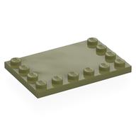 Деталь LEGO Плитка специальная 4 x 6, со штырьками на рёбрах, Оливковый