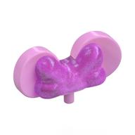Headwear Accessory Bow with Minnie Mouse Ears, Small Pin, Opal Trans-Dark Pink Pattern