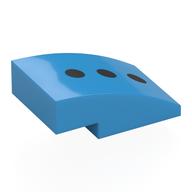 Деталь LEGO Brick Curved 3 x 2 No Studs with 3 Black Dots print, Темно-лазурный