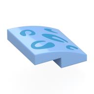 Деталь LEGO Brick Curved 2 x 2 x 2/3 with Dark Azure Shapes print, Ярко-светло-голубой
