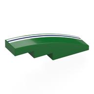 Brick Curved 4 x 1 No Studs [Stud Holder with Symmetric Ridges] with print