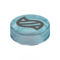 Деталь LEGO Tile Round 1 x 1 with Black Eyelashes, Closed Eye print, Прозрачный голубой опаловый